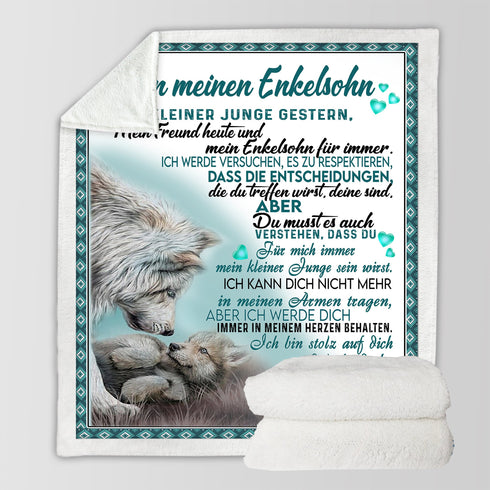 "An meine Enkel" Decke - Wolf